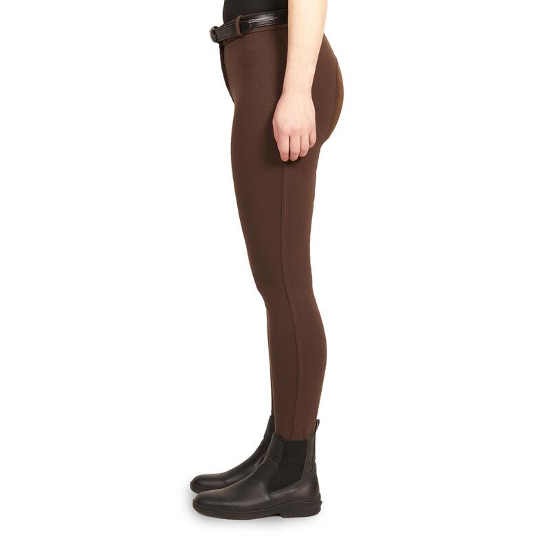 Pantalon fond de peau équitation femme 180 FULLSEAT marron