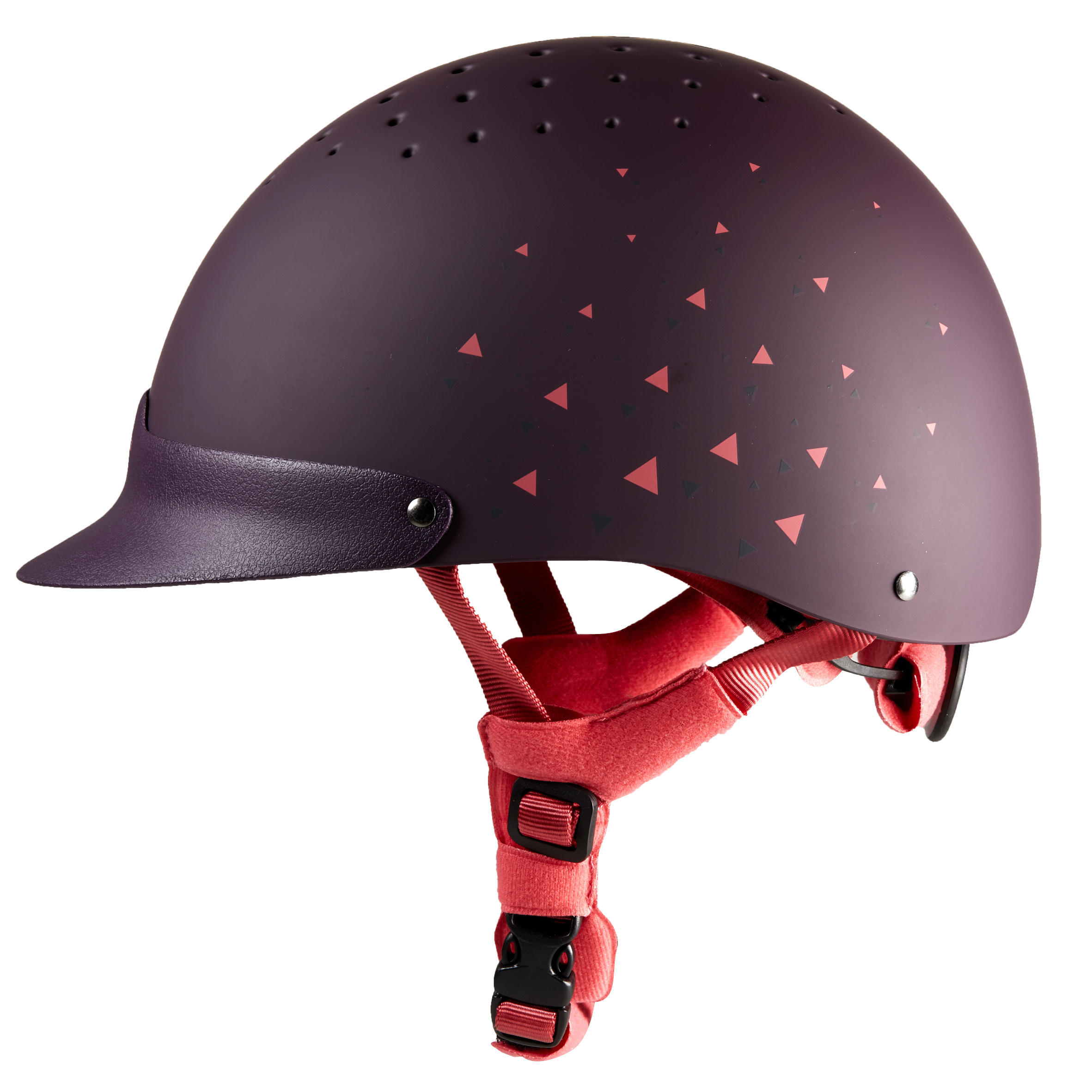 purple riding helmet