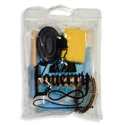 Kit de pansage équitation enfant 9 pièces bleu ciel et noir