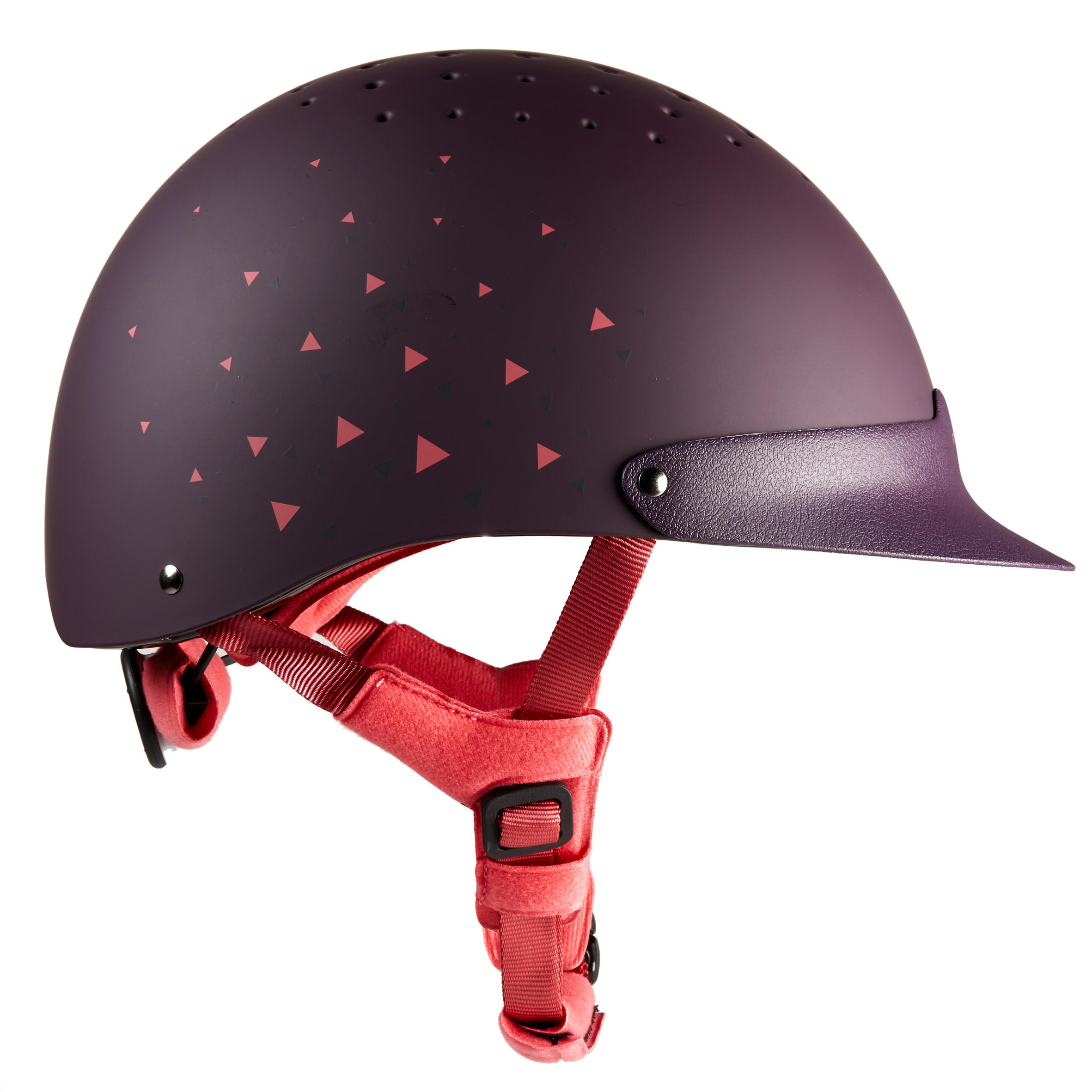 120 Horse Riding Helmet - Purple/Pink 3/9