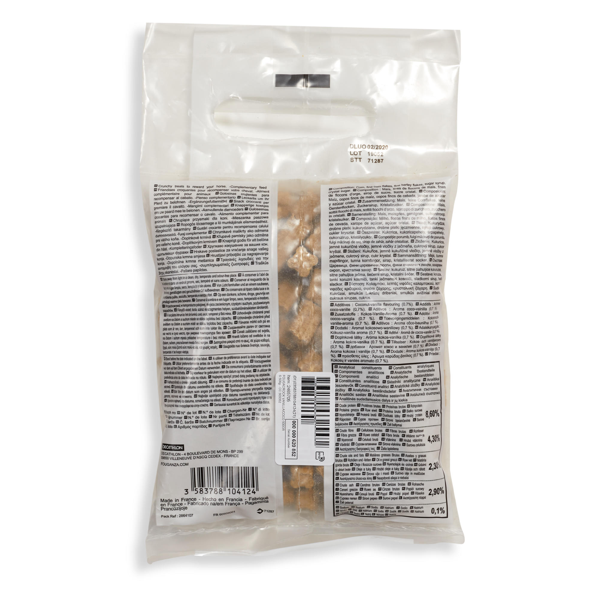 Golosinas equitación fouganza FOUGACROCK caballo y poni vainilla/coco - 500g 2/3