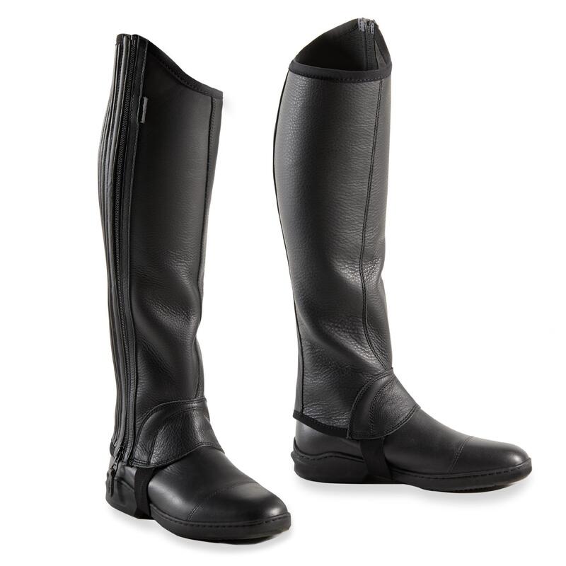 Mini-chaps en cuir équitation adulte 560 SOUFFLET noir