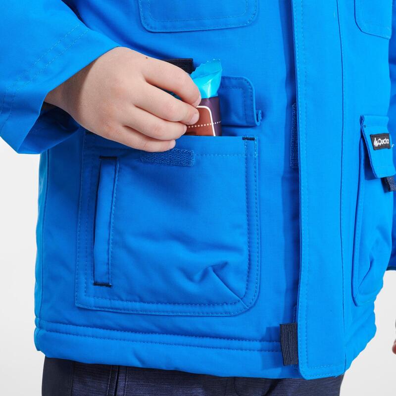 Waterdichte wandelparka voor kinderen SH500 Ultra-Warm blauw 2-6 jaar