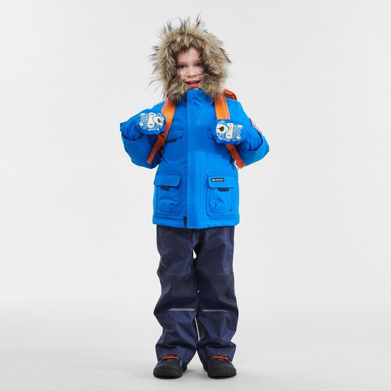 Winterjacke Parka Winterwandern SH500 U-Warm wasserdicht Kinder Gr. 92–116 blau