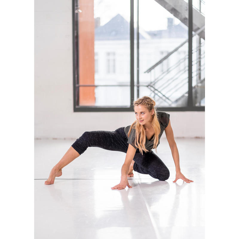 Modern Dance Bekleidung Tanz Hose fließend Damen schwarz meliert Modern Dance Bekleidung Tanz Hose fließend Damen schwarz meliert