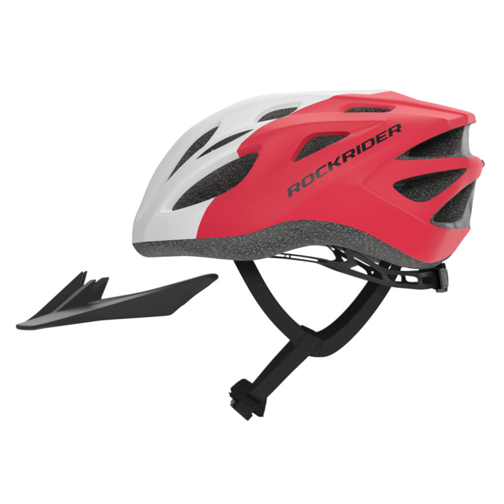 Casco para niños mtb 500 btwin - blanco rojo