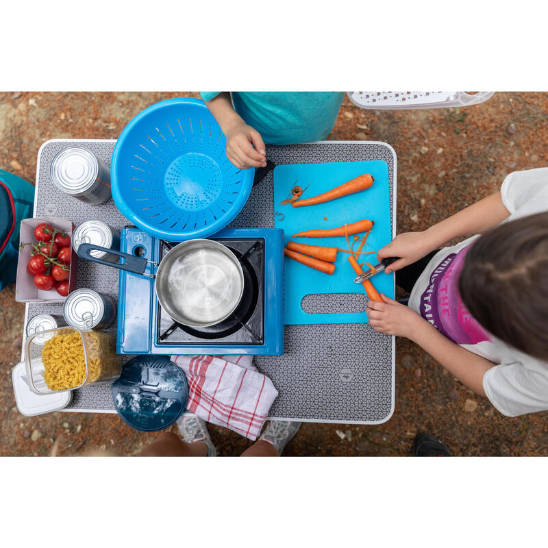 Popote 100 de camping et bivouac en acier inox - 2 personnes - 10 éléments.