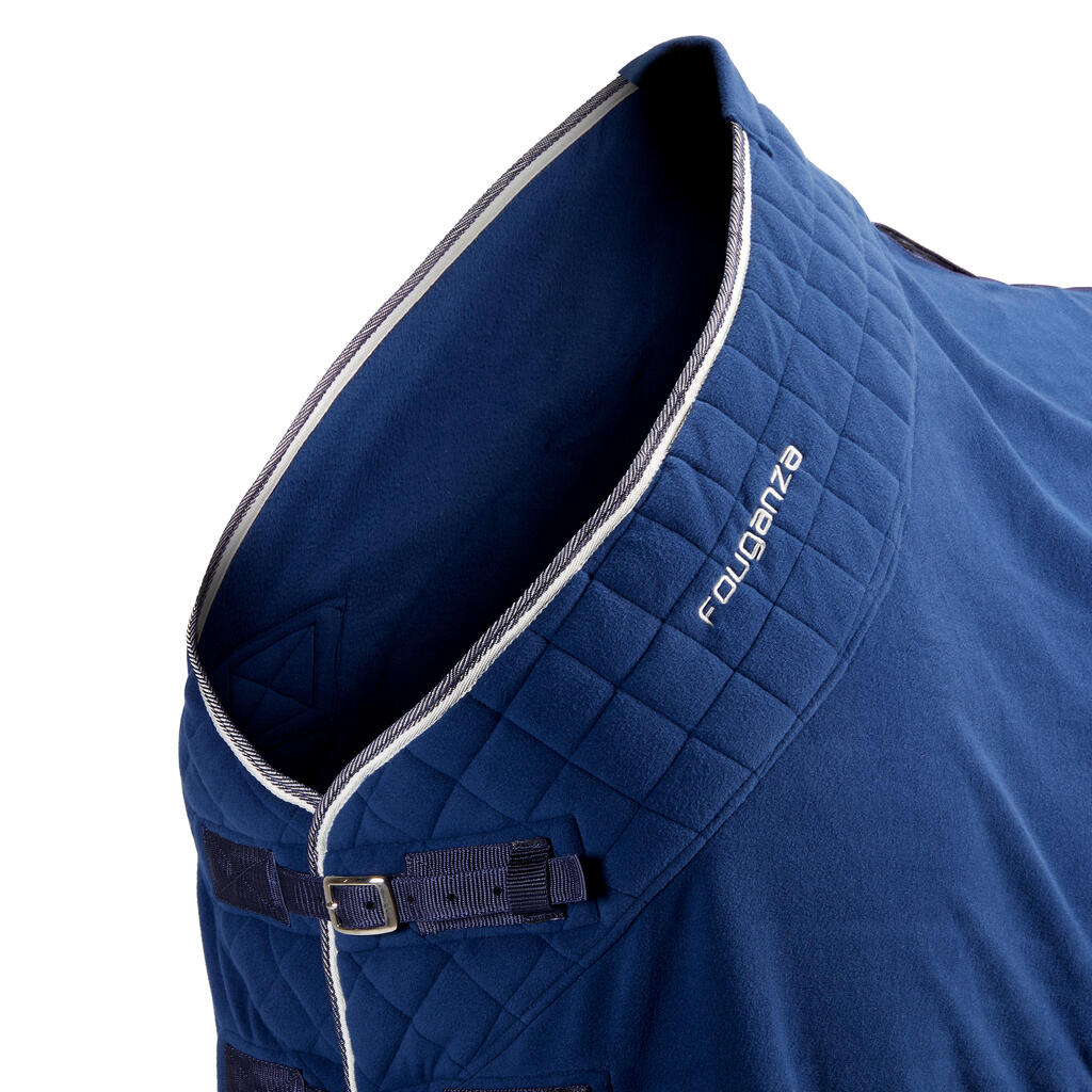 Stajňová fleecová deka 500 pre kone a poníky modrá