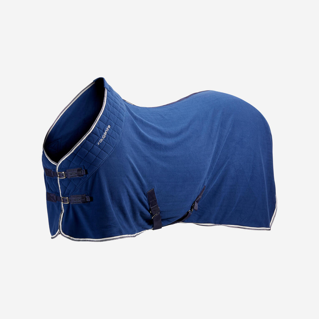 Stajňová fleecová deka 500 pre kone a poníky modrá