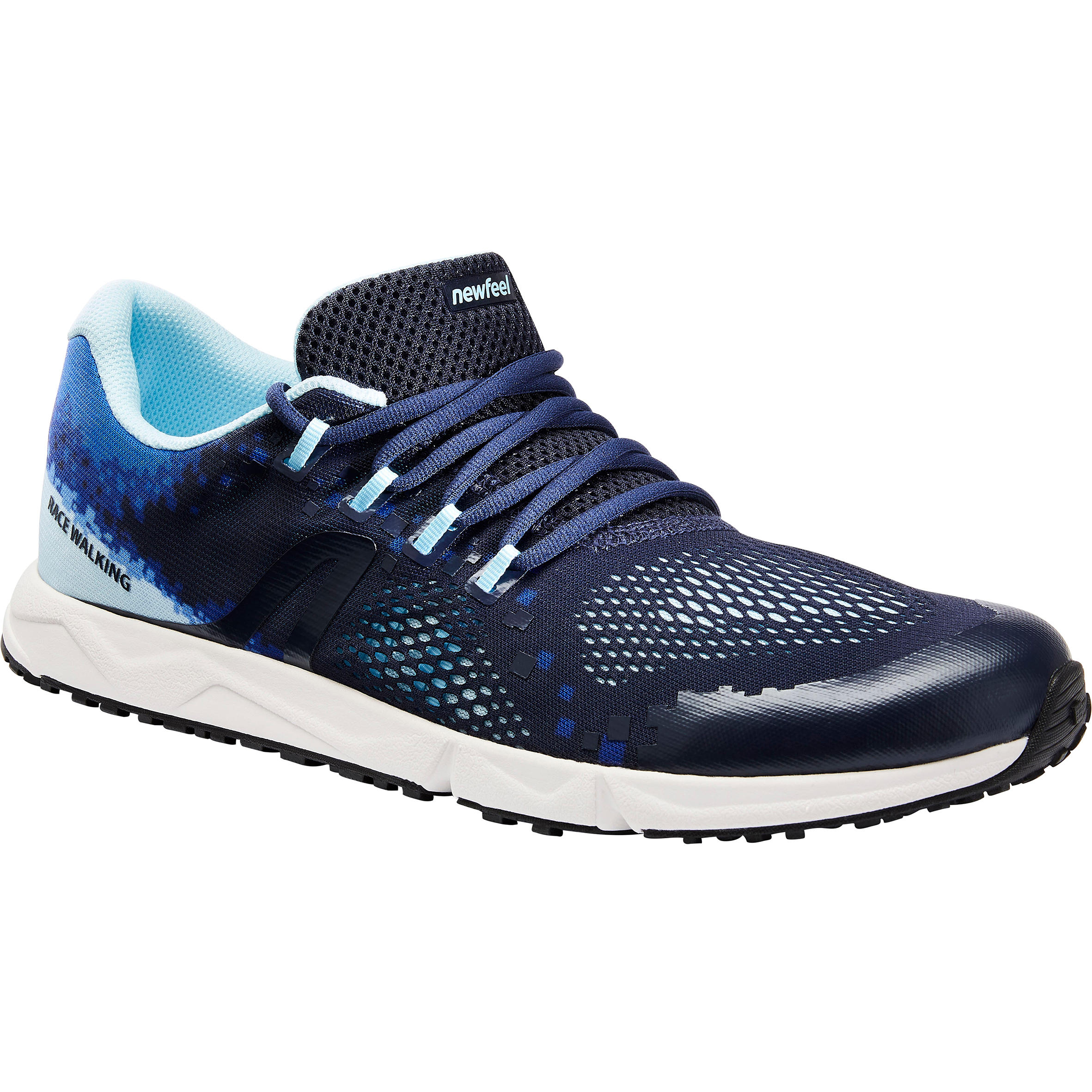 chaussures de marche athlétique rw 500 bleues - newfeel