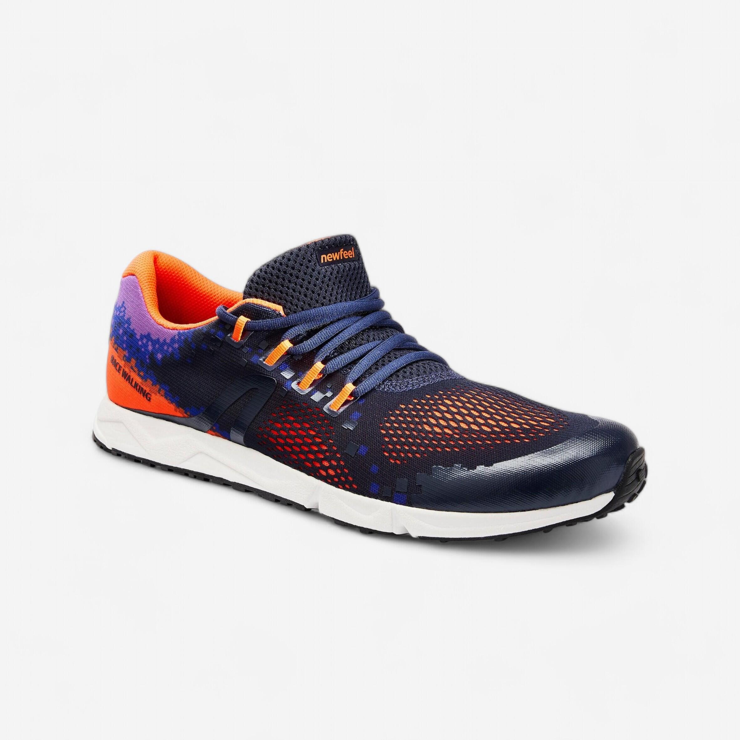 RW 500 athletic walking shoes in blue and orange