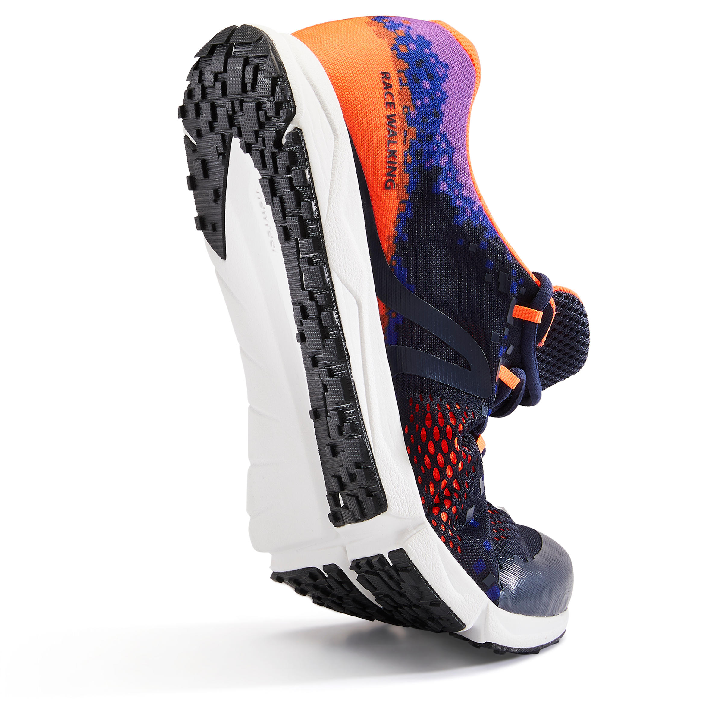 Кроссовки для спортивной ходьбы мужские RW 500 сине-оранжевые NEWFEEL