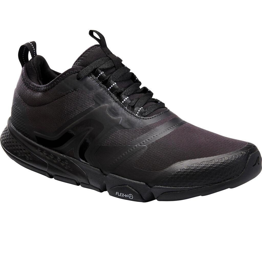 MEN'S FITNESS WALKING SHOES PW 580 WATERRESIST - BLACK