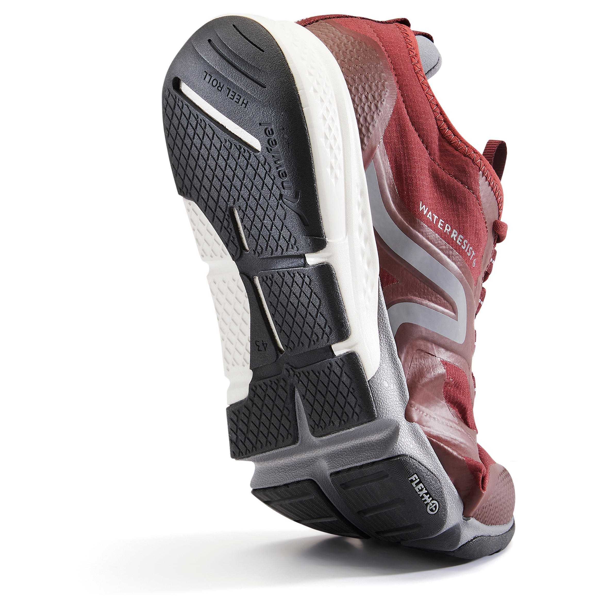 MEN'S FITNESS WALKING SHOES PW 580 WATERRESIST - MAROON 8/15