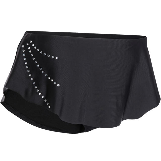 Rhythmic Gymnastics (RG) Removable Skirt - Black Rhinestone