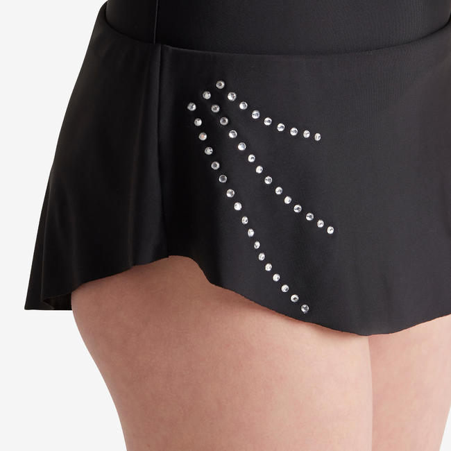 Rhythmic Gymnastics (RG) Removable Skirt - Black Rhinestone
