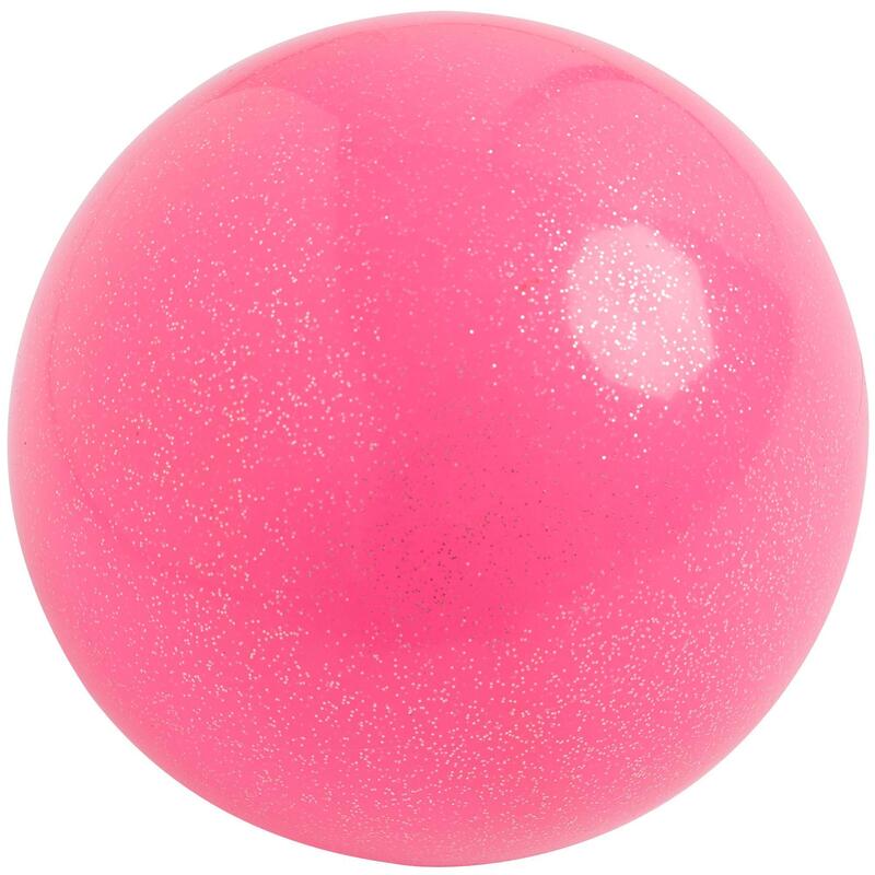 Bal voor ritmische gymnastiek 165 mm roze met glitters