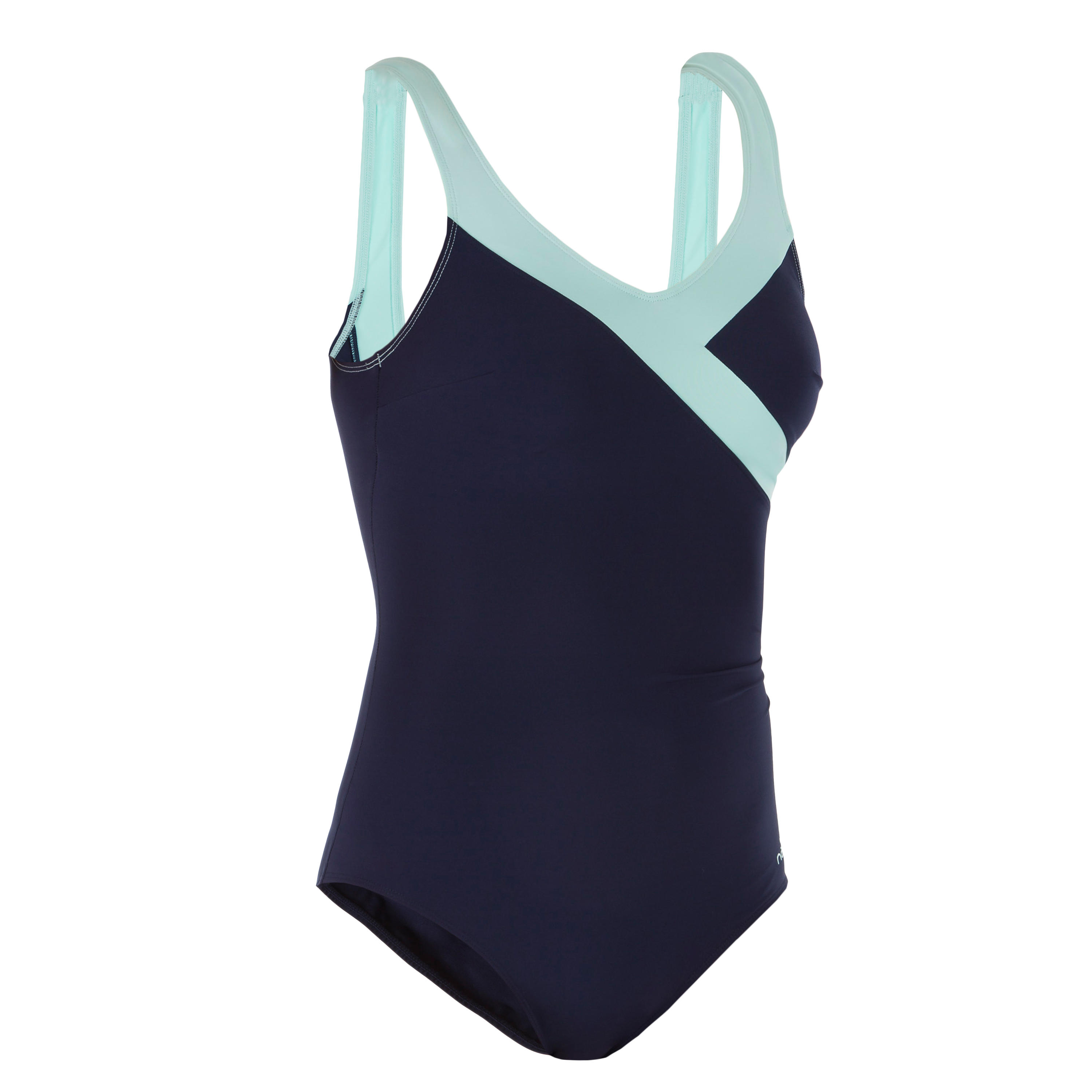 Women's One-Piece Body-Sculpting Aquafitness Swimsuit - Karli Blue Green 7/7