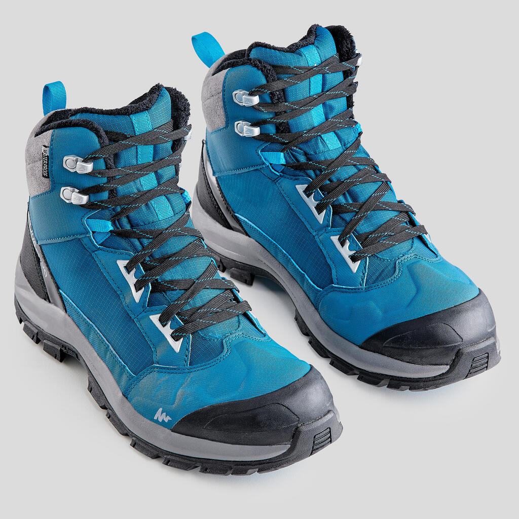 Wanderschuhe Herren warm wasserdicht Winterwandern - SH500 Mountain blau