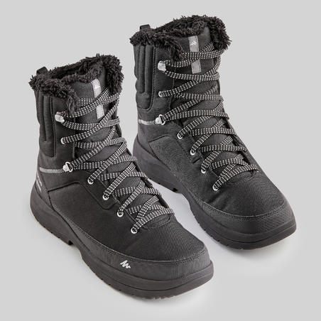 Чоловічі черевики SH100 WARM для зимового туризму, високі - Чорні