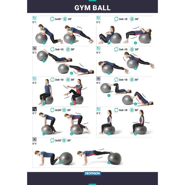 NYAMBA Stable Medium Swiss Ball Grey Decathlon