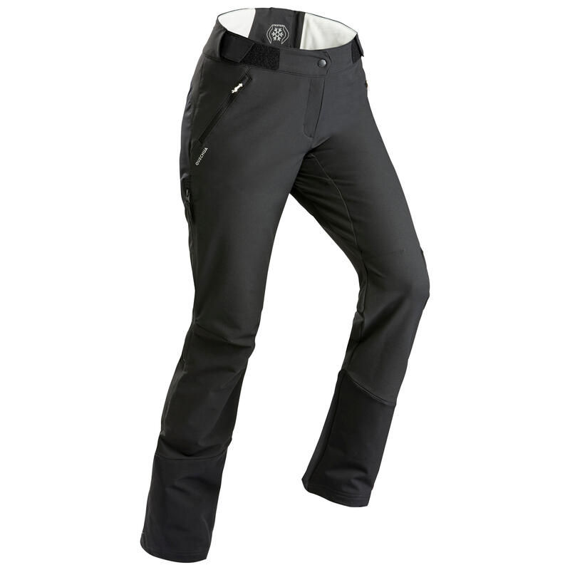 Women’s Warm Water-repellent Stretch Hiking Trousers with Gaiters - SH520 X-WARM