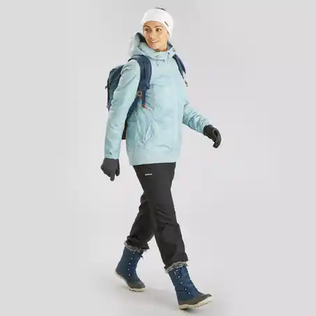 Women's x warm snow hiking jacket SH100 - Ice Blue