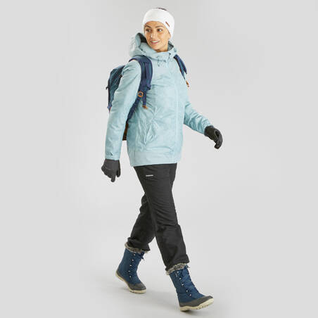 Women's Waterproof Warm Snow Boots - SH500 X-WARM LACETS - High