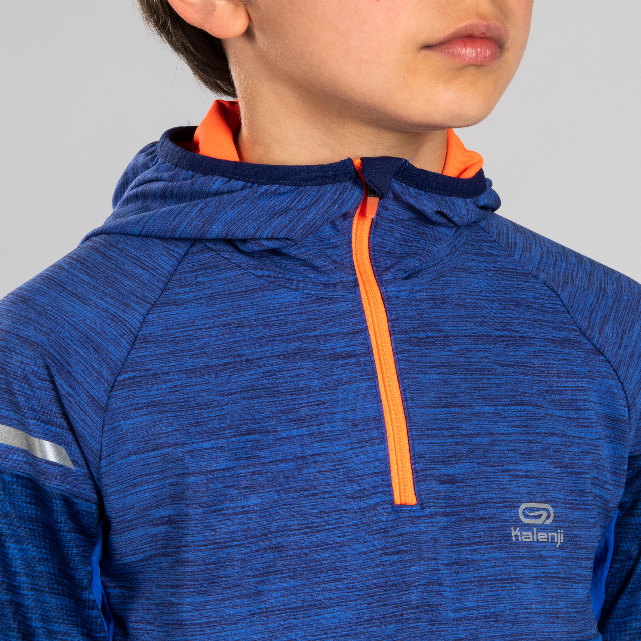 Second Life - Kids' Athletics Warm Long-Sleeved Jersey Kiprun - Blue Red - EXCELLENT 5/9