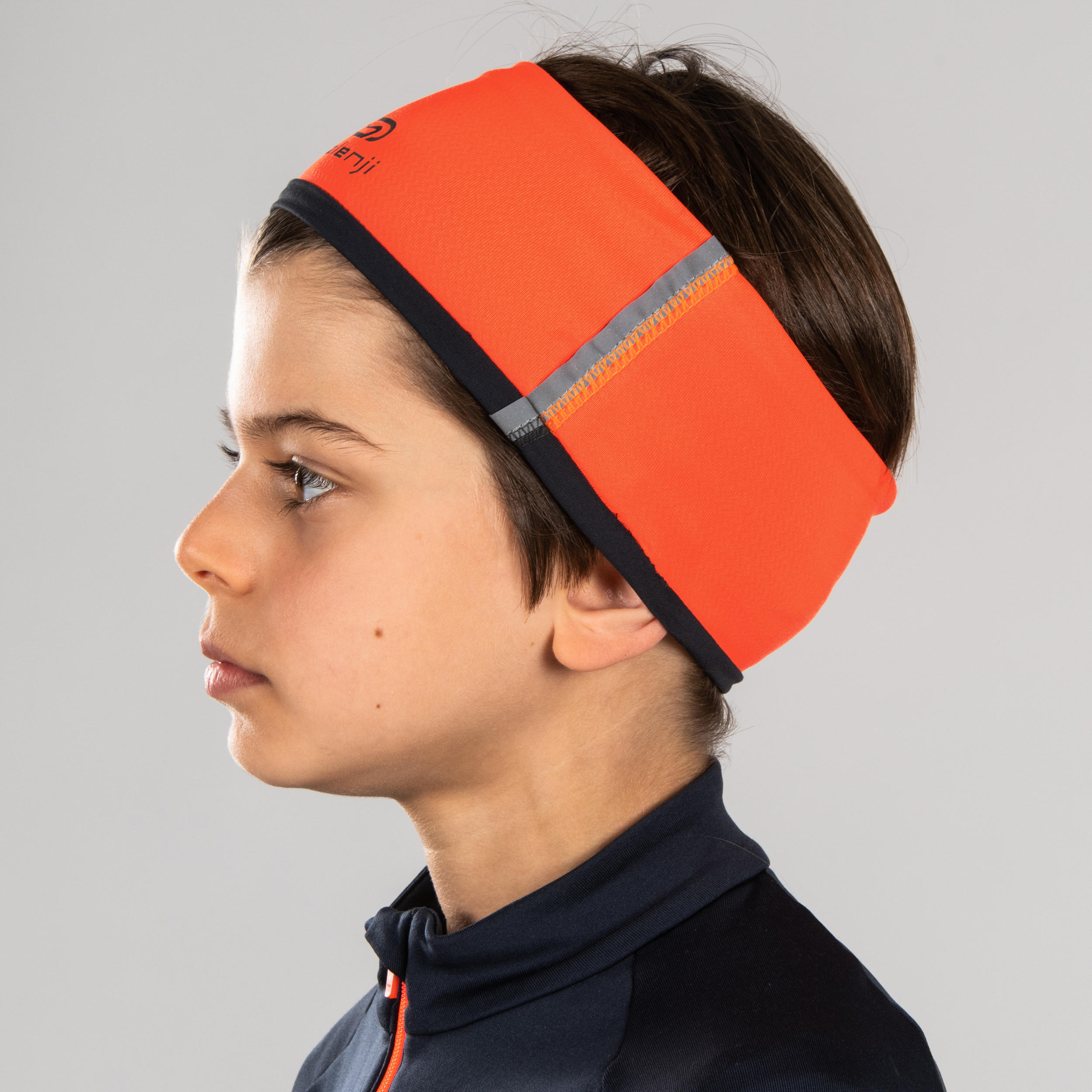 Kids' Athletics Reversible Headband - Grey Orange 4/8