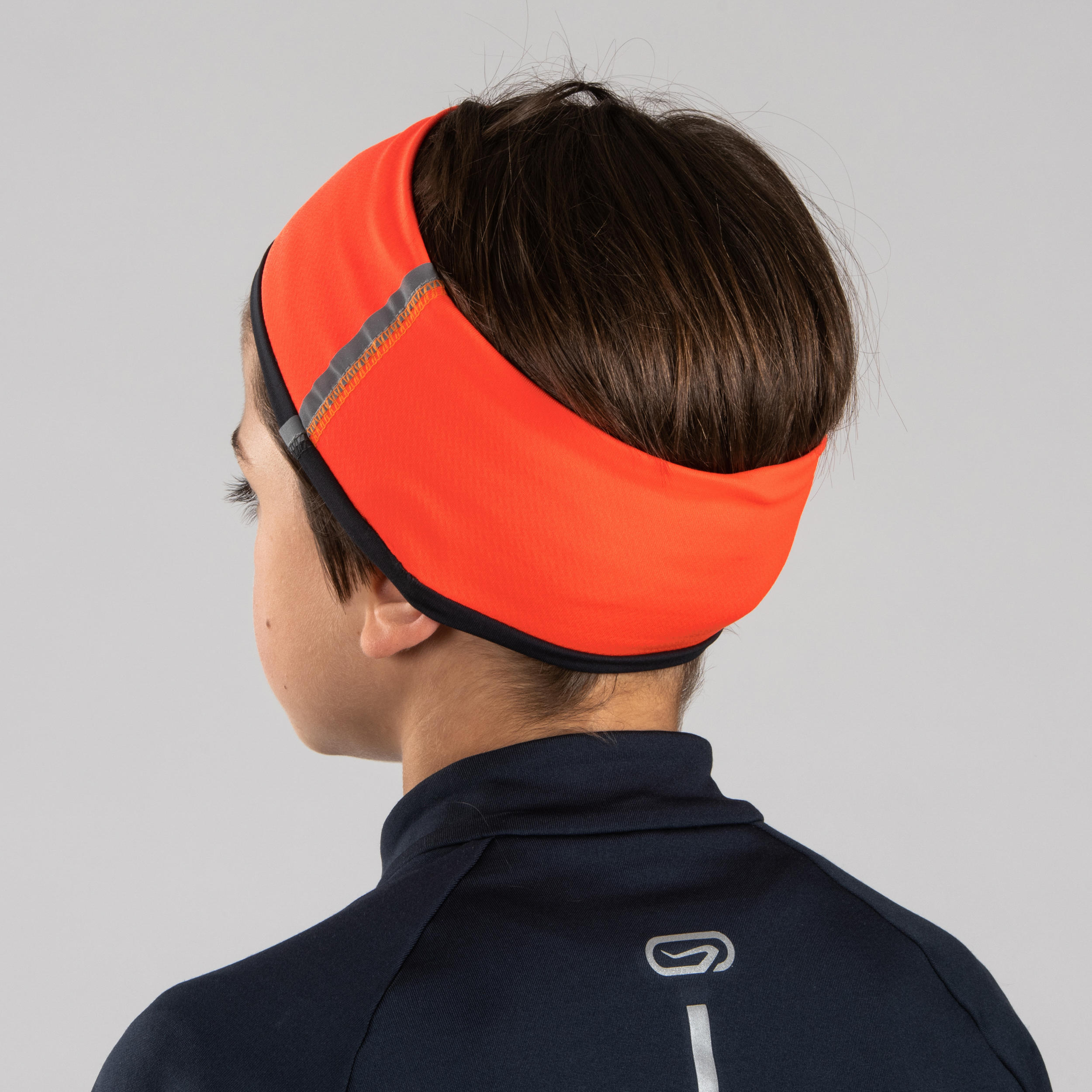 Kids' Athletics Reversible Headband - Grey Orange 7/8