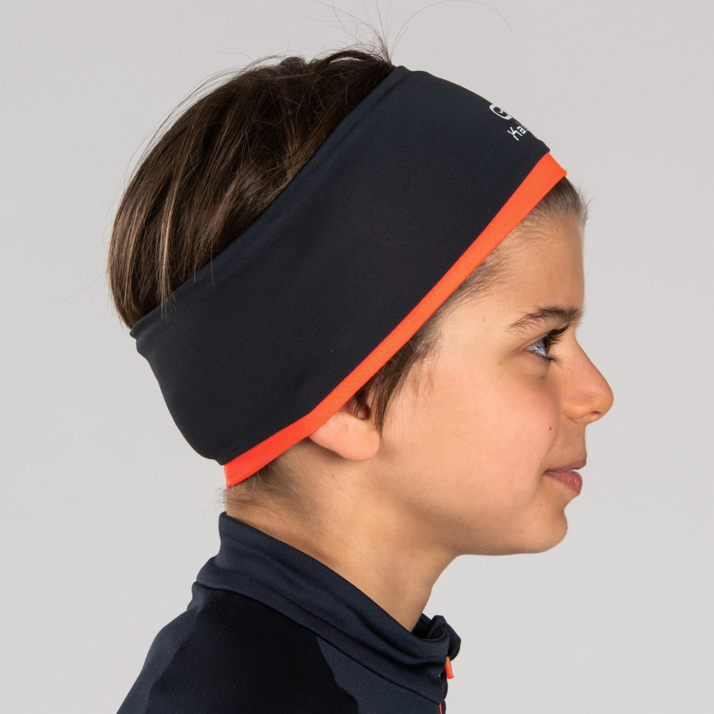 Kids' Athletics Reversible Headband - Grey Orange 6/8