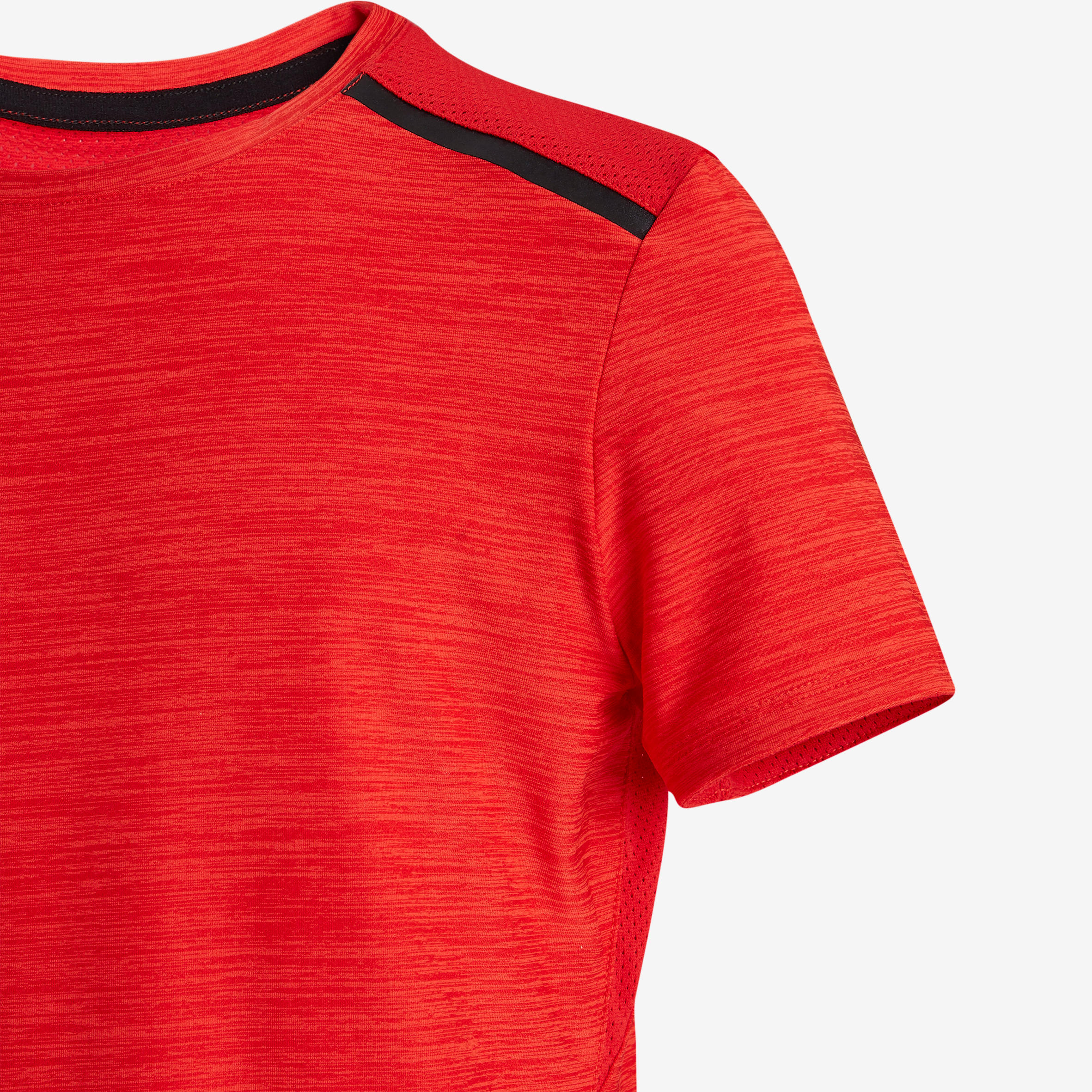 S500 Boys' Breathable Synthetic Short-Sleeved Gym T-Shirt - Red 4/5
