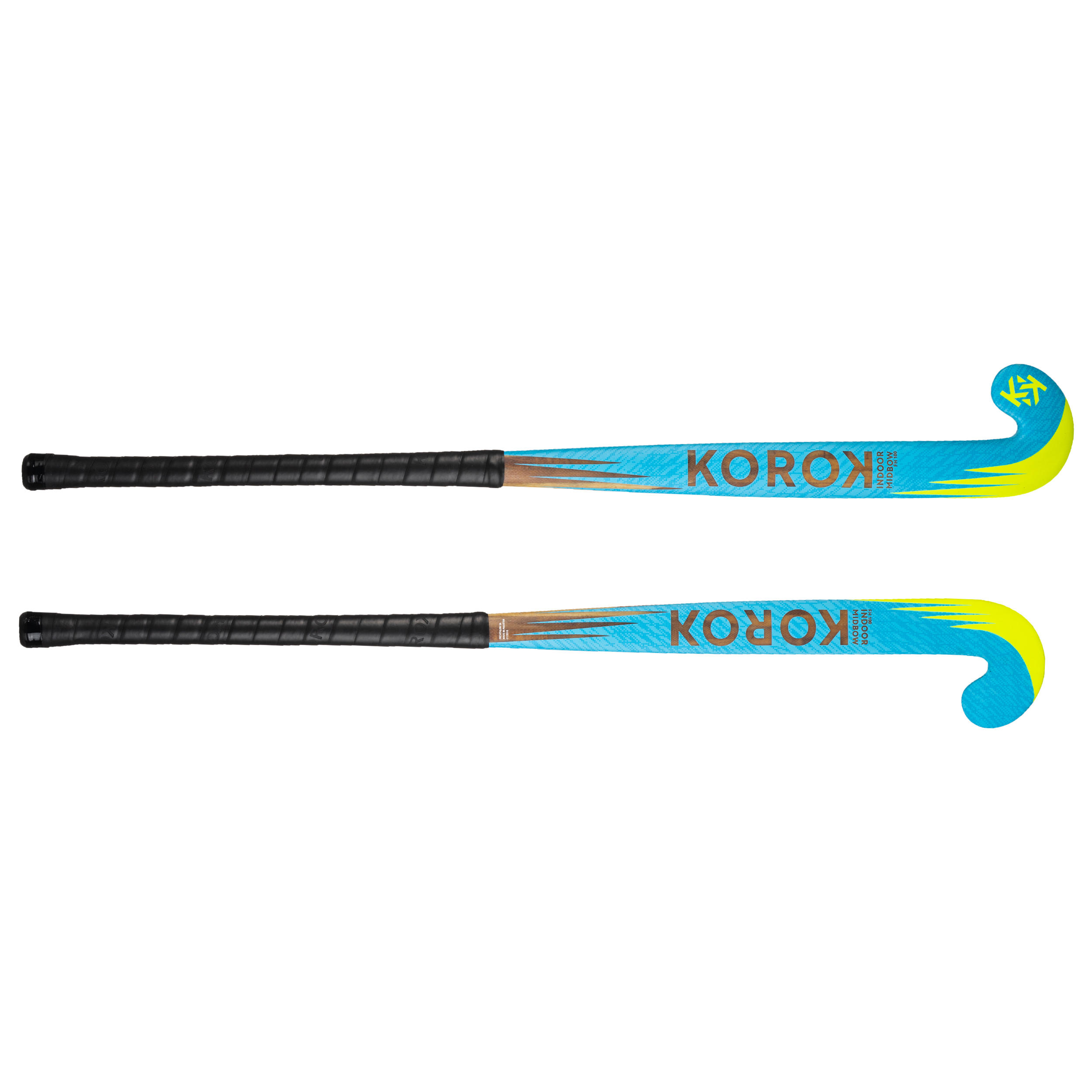 Kids' Beginner Wooden Indoor Hockey Stick FH100 - Sky Blue 6/10