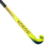 Korok Zaalhockeystick voor beginnende volwassen Mid Bow FH100 geel