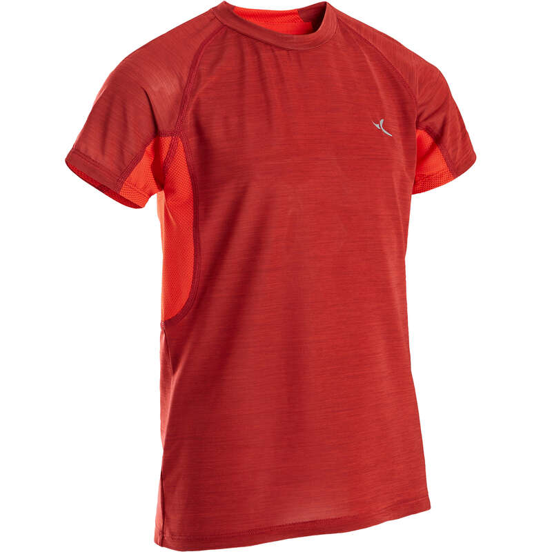 BOY EDUCATIONAL GYM APPAREL Fitness and Gym - S900 Boys' Gym T-Shirt - Red DOMYOS - Gym Activewear