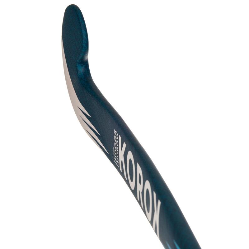 Stick de hockey indoor enfant/adolescent 100% fibre de verre mid bow FH500 bleu