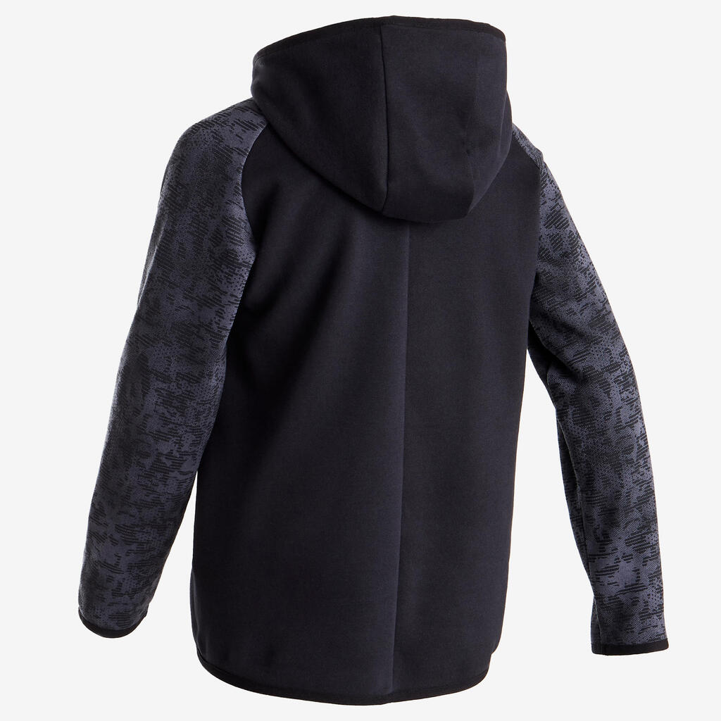 Sweat capuche chaud 100 garçon GYM ENFANT noir imprimé