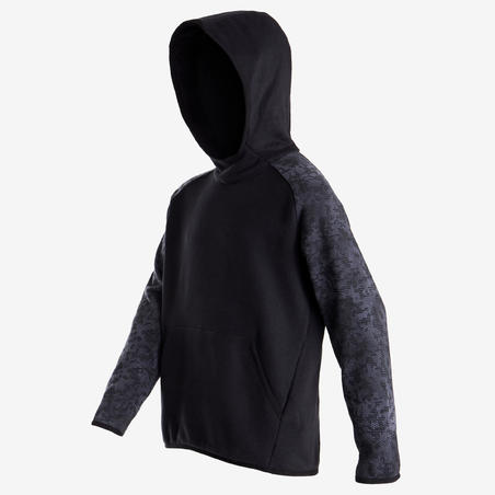 Sweat crew à capuche Fitness homme - 100 Noir - Decathlon Cote d'Ivoire