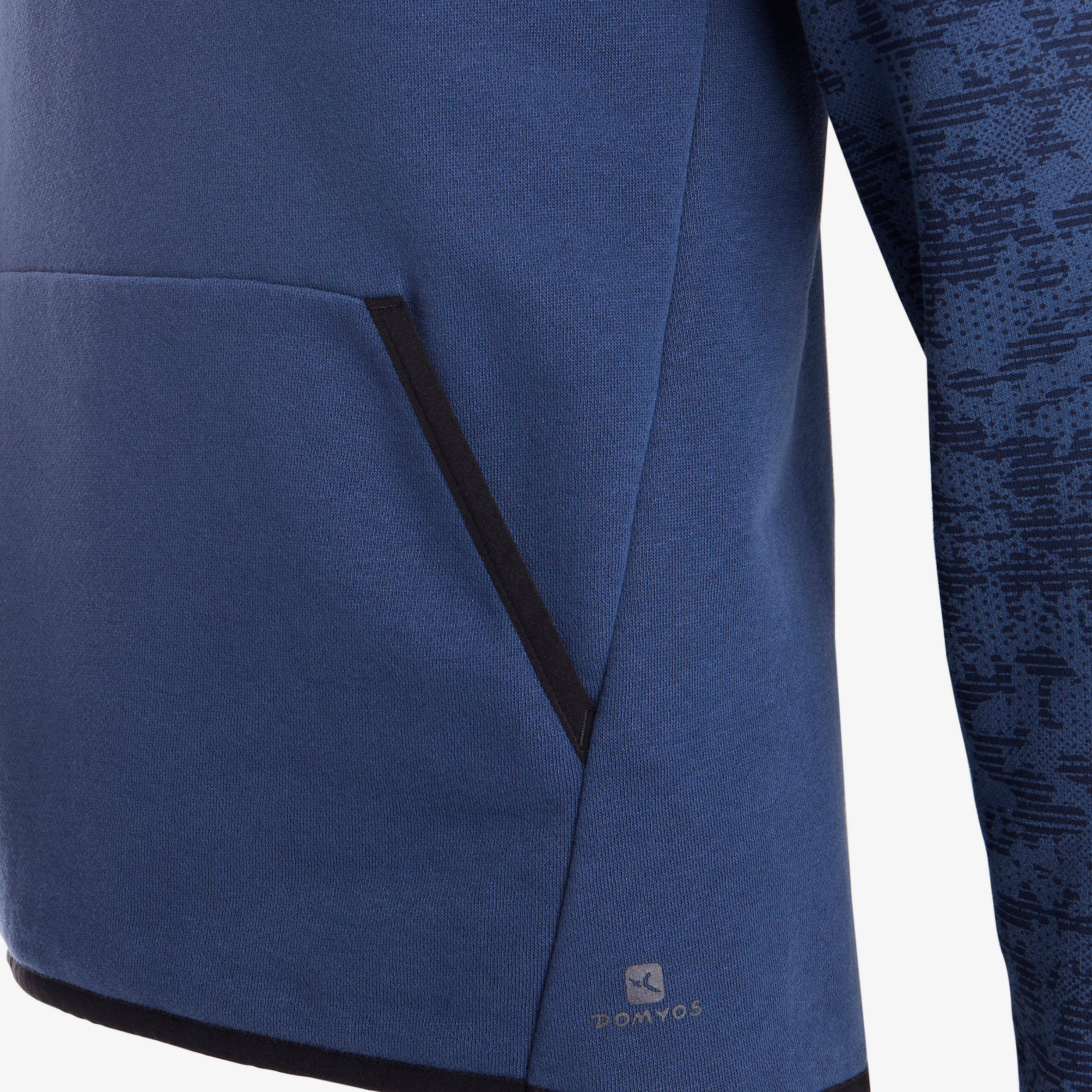 100 Boys' Warm Gym Hoodie - Blue Print -  4