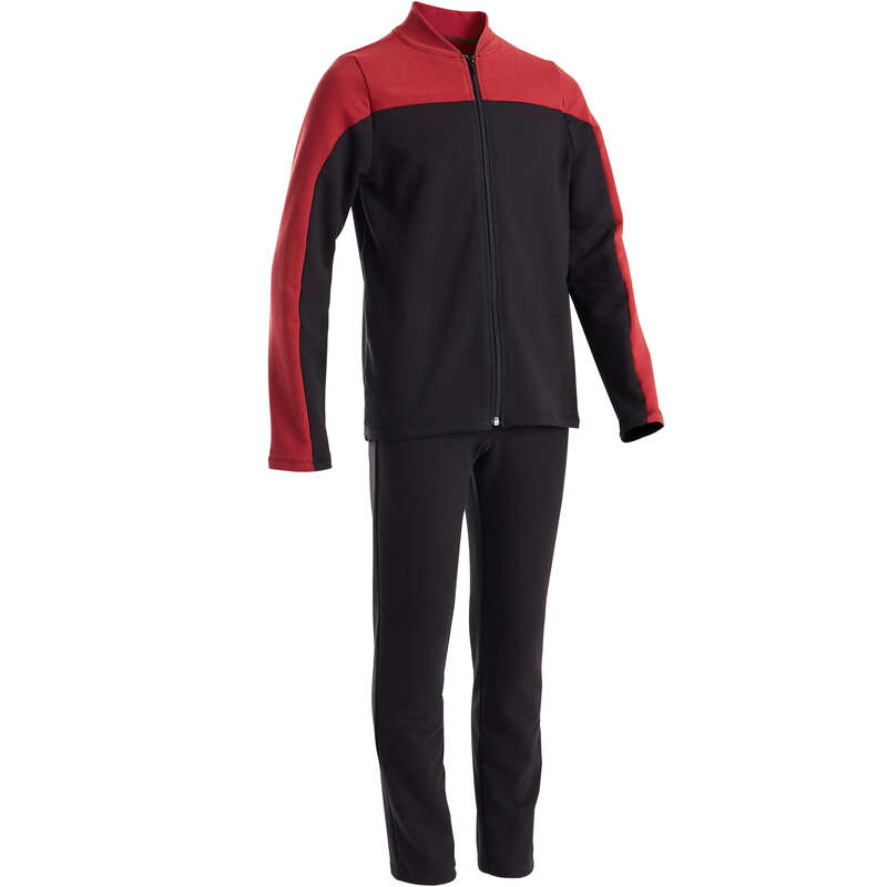 BOY EDUCATIONAL GYM COLD WEATHER APP Clothing - 100 Boys' Gym Tracksuit Black DOMYOS - Bottoms