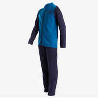 100 Warmy Boys' Warm Zip-Up Gym Tracksuit - Blue/Navy