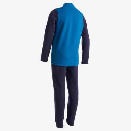 100 Warmy Boys' Warm Zip-Up Gym Tracksuit - Blue/Navy