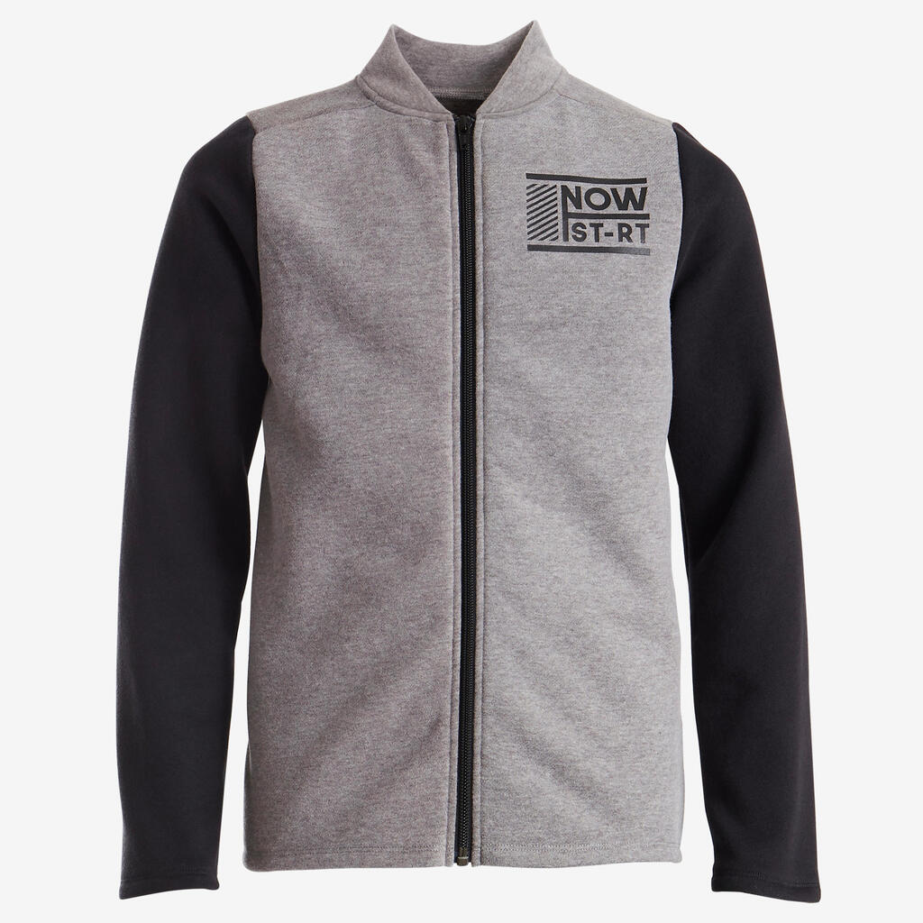 100 Warmy Boys' Warm Gym Tracksuit - Grey/Black