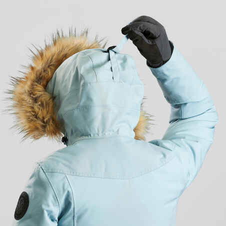 Winterjacke Parka Winterwandern SH500 U-Warm -20 °C wasserdicht Damen hellblau