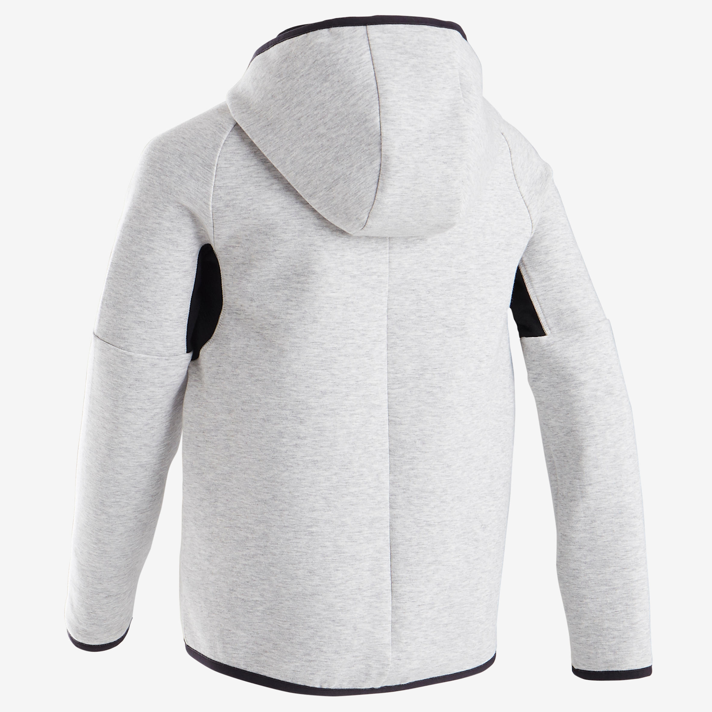 Kids' Warm Zip-Up Hoodie 900 - Mottled Light Grey 3/4