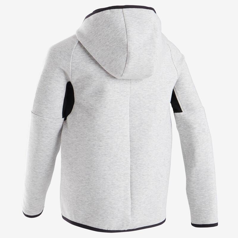 Sweat zippé à capuche chaud enfant - 900 gris chiné clair