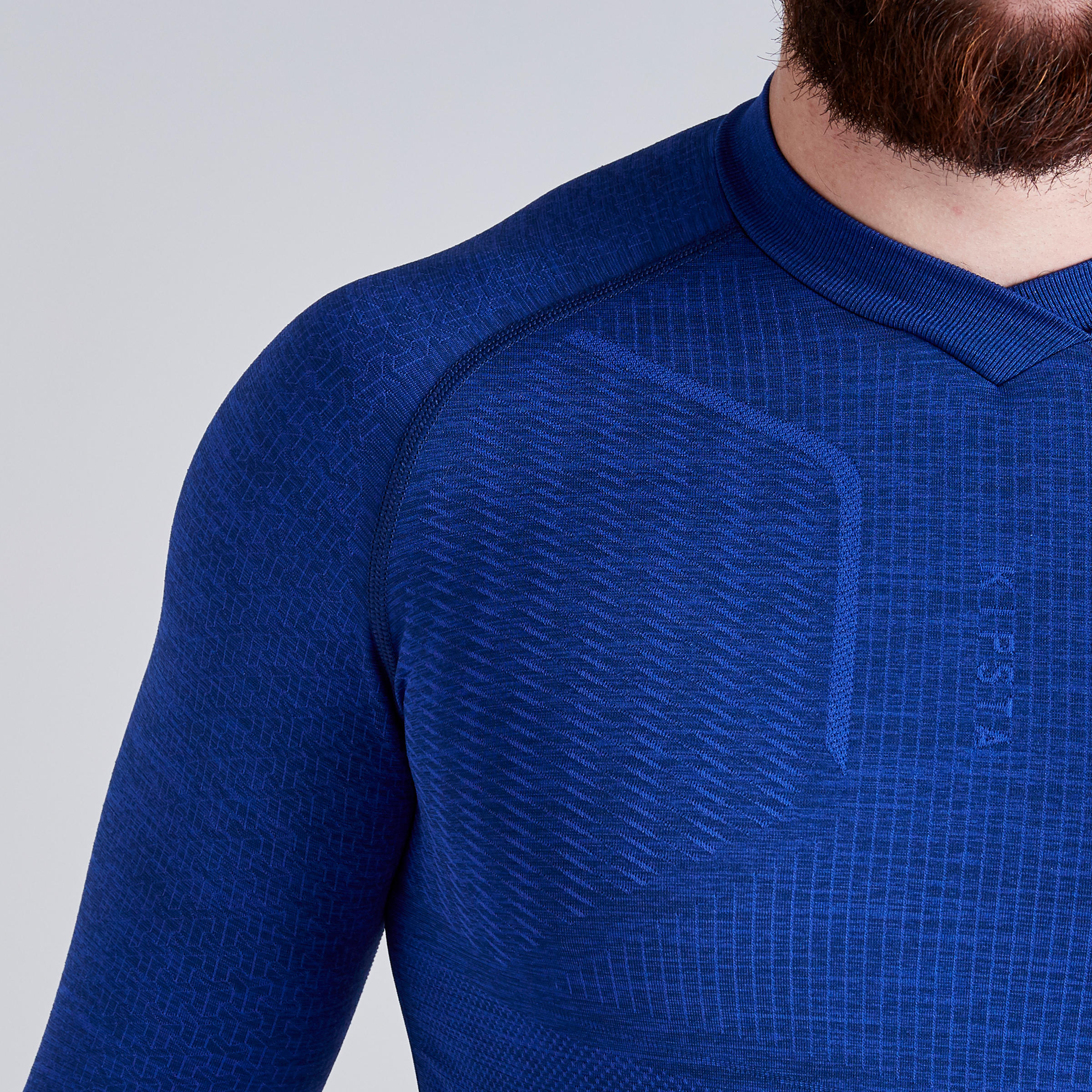 Adult Thermal Base Layer Top Keepdry 500 - Mottled Blue 6/10