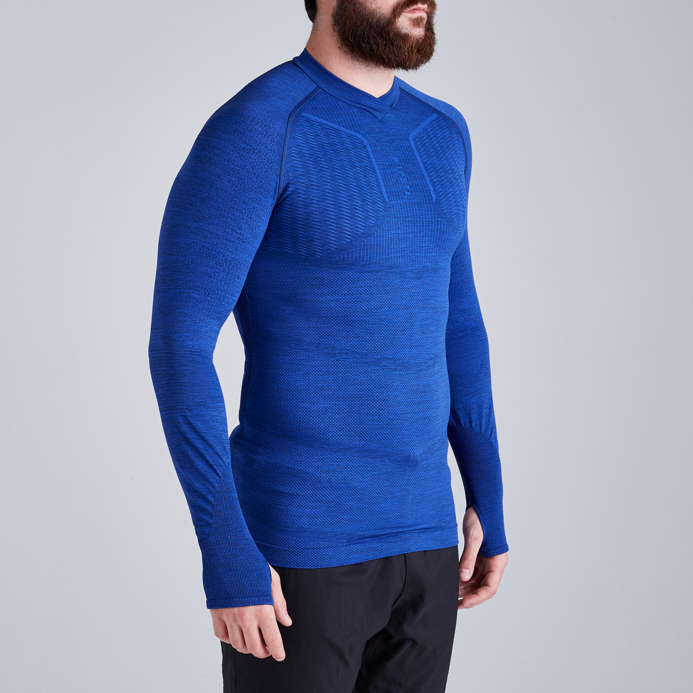 Adult Thermal Base Layer Top Keepdry 500 - Mottled Blue 3/10