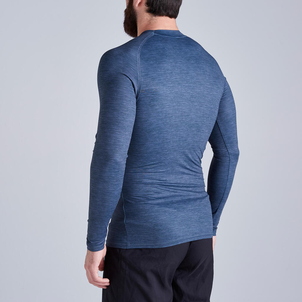 Adult Long-Sleeved Football Base Layer Top Keepdry 100 - Mottled Grey